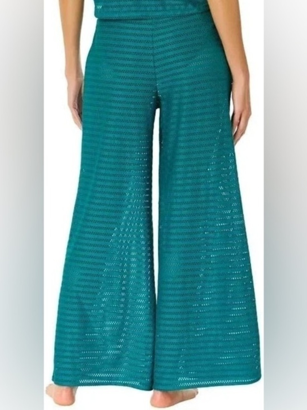 Hurley Wide Leg Green Eyelet Mesh Beach Cover Up Pants Medium Cali Coastal